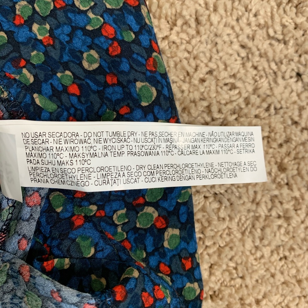 Zara Basic Medium Blue Multicolor Dots Sleeveless… - image 7